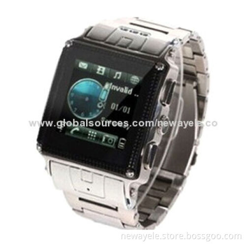 Steel Case Quad Band Java Camera Touchscreen Watch Phone